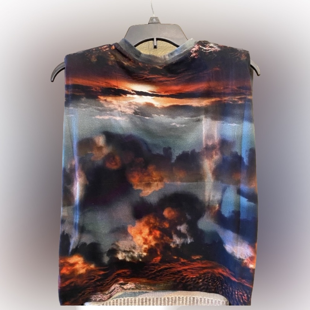 ALL SAINTS Stunning tank top of mountain scape with vibrant colors!! 🌅
